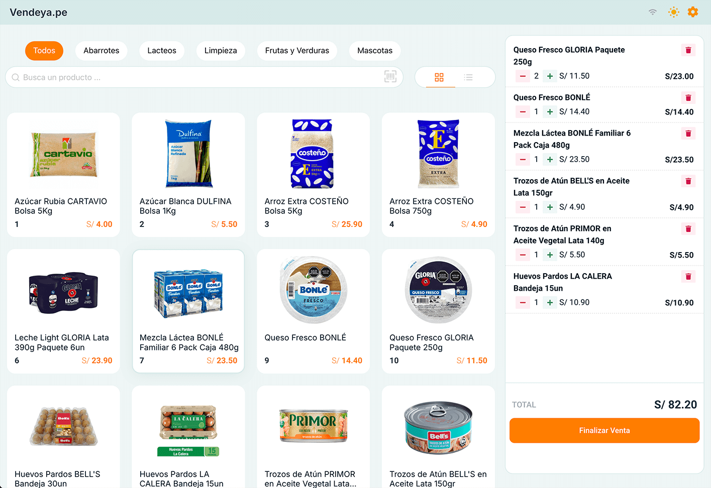 Punto de venta de VendeYa dentro del facturador
